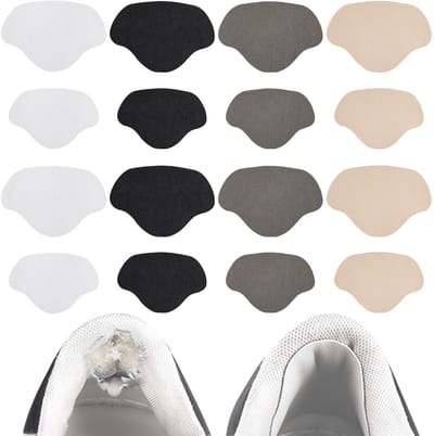 zelfklevende hielreparatiepatches – twee stijlvolle designs om leren schoenen of sneakers te beschermen en te repareren.