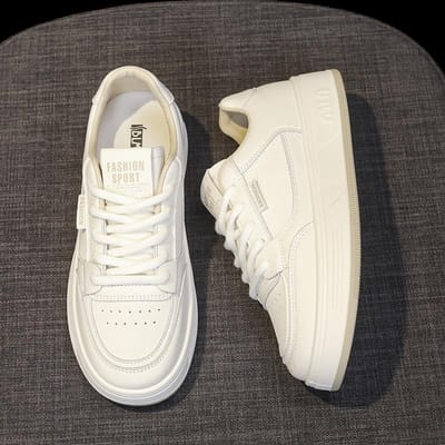 Zachte Zool Lichtgewicht Leer Kleine Witte Schoenen Ademend Zomer Dames Schoenen Lente en Herfst Nieuwe Platte Basisplaat Schoenen Casual Sportschoenen 40 black