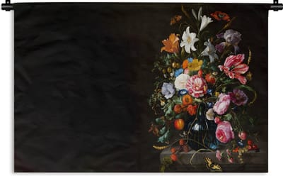 Wandkleed - Wanddoek - Oude meesters - Kunst - Vaas met bloemen - Jan Davidsz de Heem - 180x120 cm - Wandtapijt