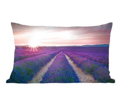 Sierkussens - Kussentjes Woonkamer - 50x30 cm - Lavendel - Paars - Bloemen - Lucht