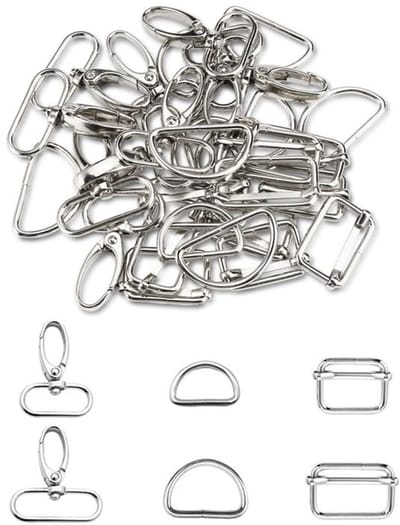 Dailygoods- Karabijnhaak Draaibaar - 30 Stuks - D-Ringen - Tas Accessoires - Rugzak Gesp - Metaallegering - 25mm/32mm - Tasgesp