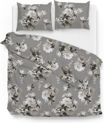 Zohome Ella Dekbedovertrek - Tweepersoons - Flanel - 200x200-220cm - Grijs