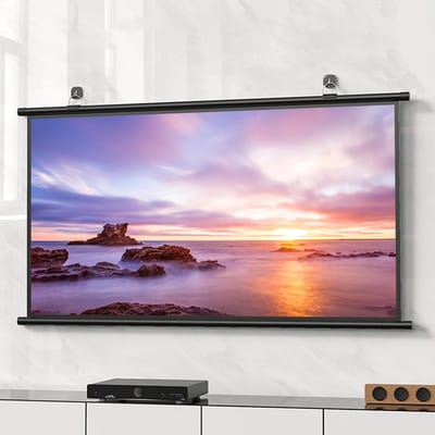 Projectiescherm - Filmscherm - Thuisbioscoop creëren - Handmatig uittrekbaar - Tot 72 inch - Zwart