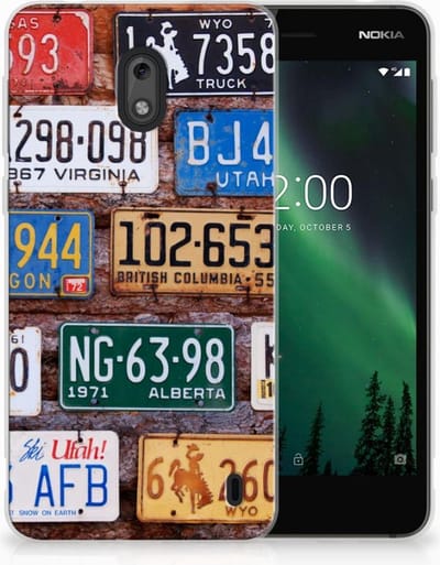 Nokia 2 Siliconen Hoesje met foto Kentekenplaten