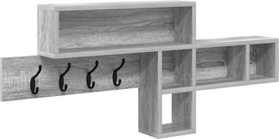 vidaXL - Wandgemonteerde - kapstok - Muurmontage - Grijs - Sonoma - Bewerkt - hout