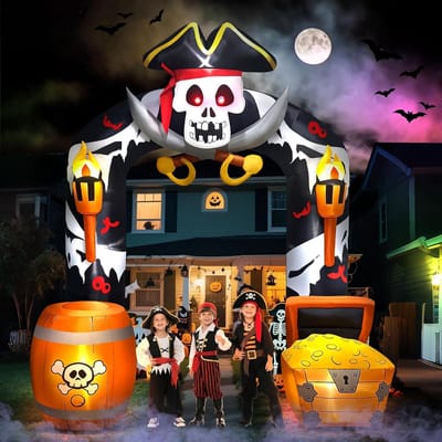 Extra Grote Opblaasbare Halloween Poort met Zeisende Figuur - Tuin Decoratie