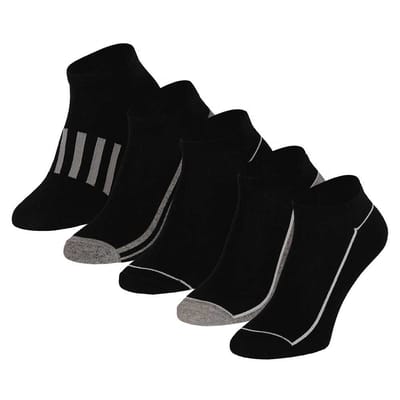 Apollo - Sneakersokken Heren - Zwart - 5-Pak - Maat 41/46 - Enkelsokken heren - Sneakersokken maat 43 46 - Enkelsokken