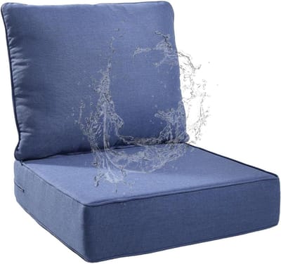 Zitkussens Set - Buiten Kussens - Buiten Ontspannen - Waterafstotende Stof - 66x76 cm - Blauw
