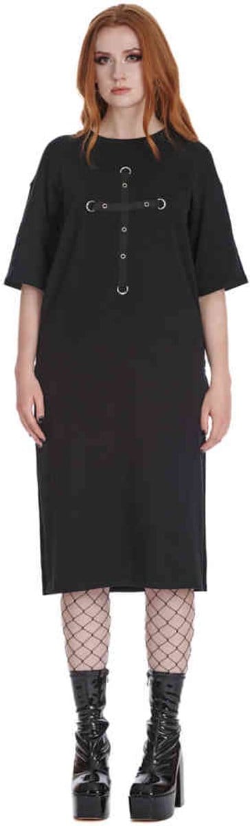 Banned - Spectral Noire Jersey Lange jurk - XS - Zwart