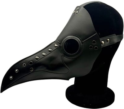 Zwart Pestdokter Masker van Eco Leer – Gothic Plague Doctor Masker voor Halloween, Cosplay & Masked Ball