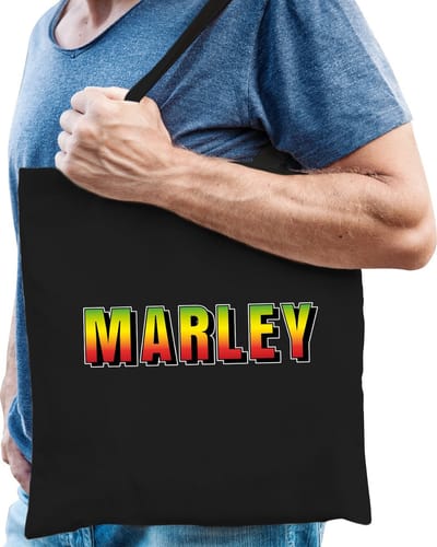 Marley reaggae fan cadeau tas zwart heren- kado tas / tasje / shopper