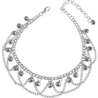 Cheville à franges et grelots style bohème personnalité mode féminine chevilles plage pied bijoux de mode white
