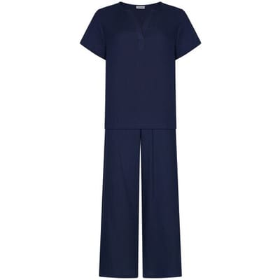 Pastunette Premium - Huispak - Indigo Flow - Katoen - Blauw - V-hals - Maat 38