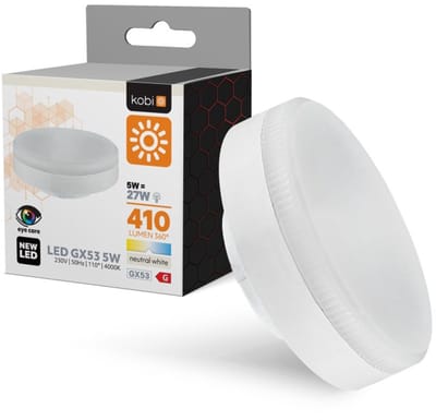 Kobi LED Lamp GX53 - 5W 410lm 4000K - Neutraal Wit Licht - 25000 uur Levensduur - 1 stuk