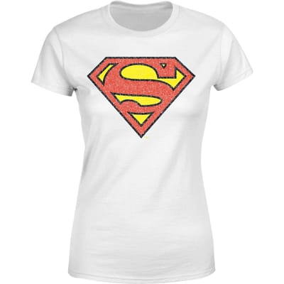 Official Superman Crackle Logo Women's T-Shirt - White - XS