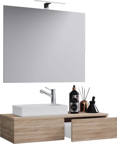 3-delige badkamermeubelset gastentoilet gastentoilet wastafel klein smal Gudas SP