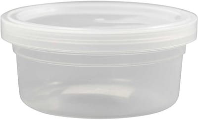 Plastic potje met deksel, h: 38 mm, d: 84 mm, 20stuks, 125 ml