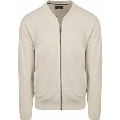 CASAMODA Vest Zip Structure Ecru - Maat XXL - Heren