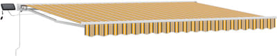vidaXL - Handbediende - luifel - met - LED's - Geel, - Grijs - en - Wit - 5 - × - 3,5 - m
