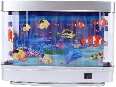 Dailygoods - Kunstaquarium - Beweegbare Vissen - Realistisch en Ontspannend - 33x26x10 cm - Decoratieve Nachtlamp - Sensorische Therapie - Geschikt vo...
