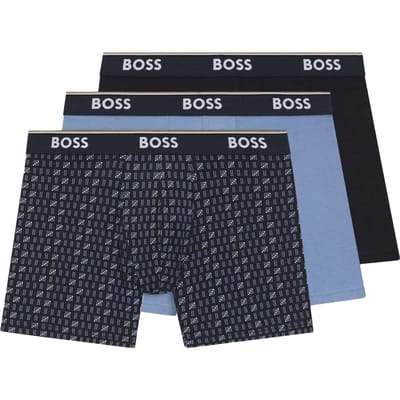 Boss Heren Boxershort (Pakket van 3) (Blauw/Zwaar)