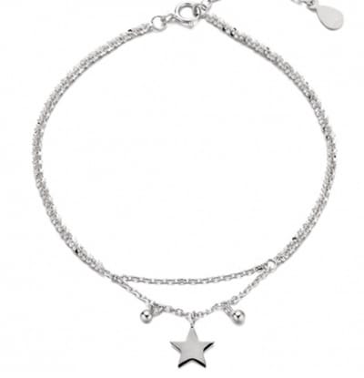 Enkelbandje- Kinderen- 10 jaar- Zilver- Ster- 18 cm - Charme Bijoux