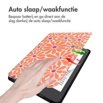 imoshion Design Slim Hard Case Bookcase voor de Pocketbook Verse / Verse Lite / Verse Pro / Vivlio Light / Light HD - Orange Flowers Connect