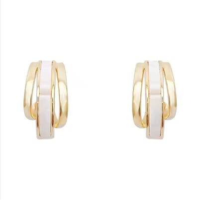 Celebrate White Earrings Gold 16K