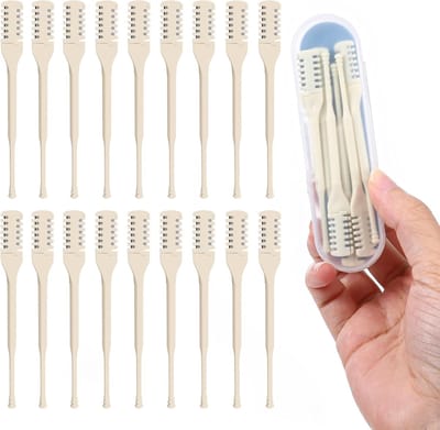 Set van 18 handmatige neushaartrimmers – dubbelzijdige neushaartrimmer, neushaartrimmer met roterende kop, inclusief opbergdoosje, draagbaar neushaartrimmertje voor mannen en vrouwen