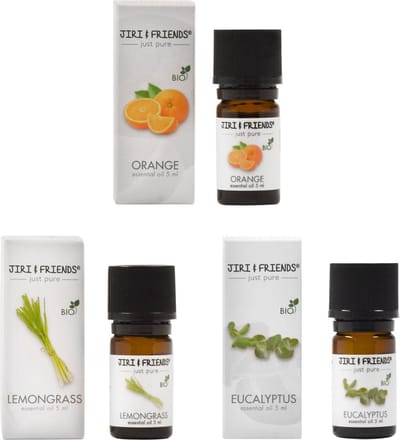 Jiri & Friends Bio Etherische Olie Voordeelpak Lemongrass, Sinaasappel, Eucalyptus