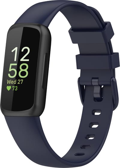 By Qubix - Compatible Fitbit bandje - Geschikt voor fitbit Inspire 3 - Sportbandje met gesp - Maat: Large - Donkerblauw