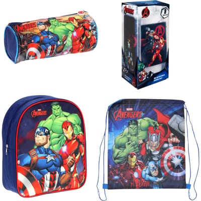Avengers schoolset; rugzak, etui, gymtas en schrijfwarenset