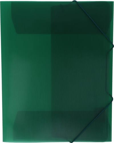 Exiton Elastomap - 3 stofkleppen - A4 - elastiek - extra stevig - transparant groen - 5 stuks
