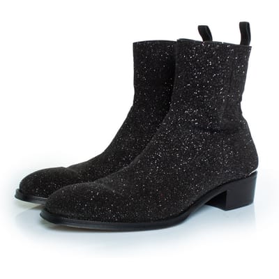 Alexander McQueen Glitter enkellaarsjes in zwart