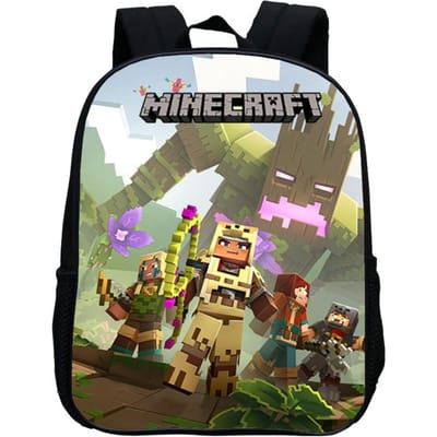 Sac d'école maternelle imprimé, Sac à dos dessin animé Minecraft 12 pouces, Léger et décontracté 12inch backpack