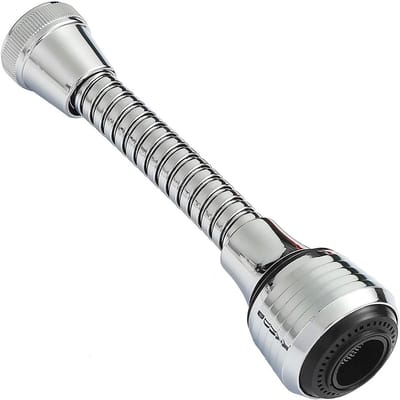 Kraansproeier Flexibel - Keuken Beluchter - Schoonmaken Grote Items - 360 Graden Roterend - 13.97 cm Lengte - Zilver