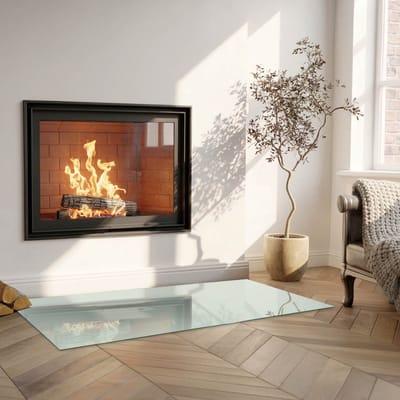 Coloray Vloerplaat Houtkachel - Vloerplaat Openhaard - 125 cm x 50 cm - Houtkachel Accessoires - Groente Vloerplaat Kachel - Vloerplaat Voor Kachel - Plaat voor Onder Houtkachel - Open Haard Accessoires - Plaat Kachel