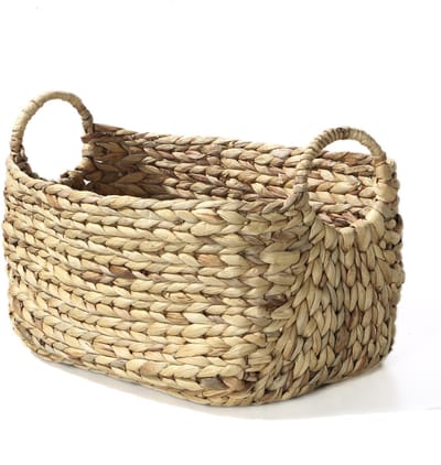 CALICOSY - Mandje in Water Hyacinth met handvatten 45x27x27cm