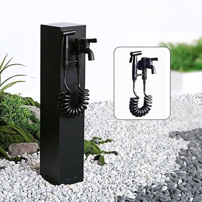 Verticale Tuinwaterkolom Van Roestvrij Staal 304, Waterkraan met Kraan, Vorstbestendige Buitenkraan for Buiten, for Irrigatie op Terras en In de Tuin(C,80cm/31in)