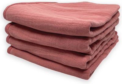 Smikkels – spuugdoekjes / monddoekjes baby – set van 4 – bio katoen (hydrofiel + badstof) – roze