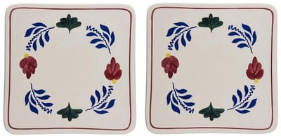 Boerenbont Pannen Onderzetter 20x20cm Aardewerk set van 2