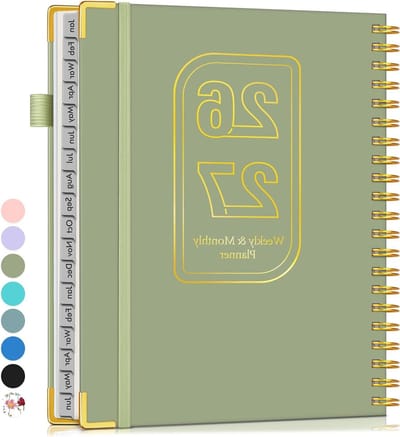 Planner 2026-2027 - Agenda Boek - Dagelijkse Planning - Met Tabbladen - A4 formaat - Groen
