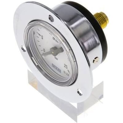 0..25 Bar Paneelmontage Manometer Staal/Messing 40 mm Klasse 2.5 (Voorflens) - MW02540SH-FP