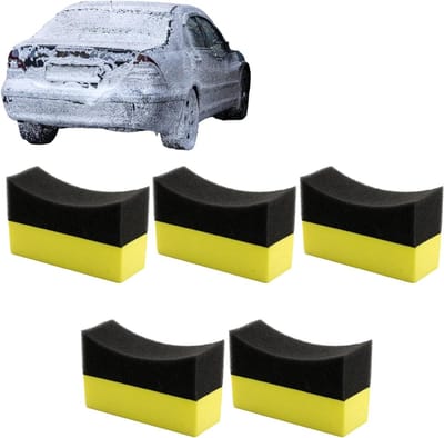 Detail Spons Set - Polijst Sponsjes - Auto Onderhoud - Dubbelzijdig Ontwerp - 5 Stuks - Zwart