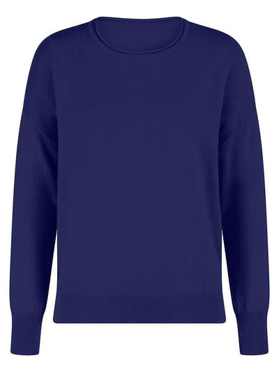 Trui ronde hals kasjmier Van Peter Hahn blauw