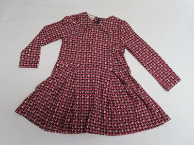 Jurk - Kleed - Meisje - Rood / blauw / creme- 2 jaar 92