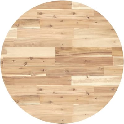 Tafelblad Rond - Houten blad Vervangend blad - Bureau Opknappen - Massief Acaciahout - 70x4 cm - Natuurlijk Hout