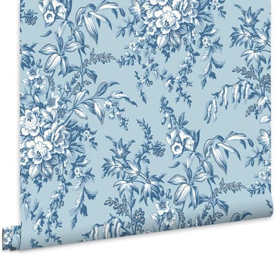 Laura Ashley Picardie Behang - Bloemen - 10mx52cm - Blauw