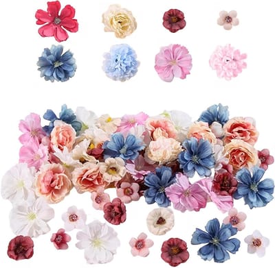 SnelShoppen - 40 Stuks Kunstbloemen Decoratie Kopjes, Silk Bloemen voor Bruiloft, Cake Decoratie, Bloemstukken, Ambacht, Scrapbooking, Feest, Verschil