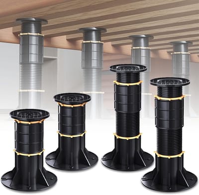 Bedsteun Poten - Middensteun Poten - Bedframe Verstevigen - Verstelbare Hoogte - 8.6-13 Inch - Zwart